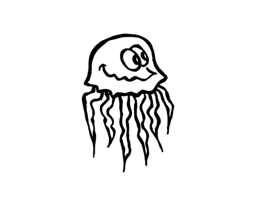 Printy 4923 Tauchstempel 04 Taucherstempel Motiv Qualle SCHWARZ BLAU